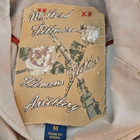 Millard Fillmore Anthropologie Field Artillery Jacket Tan Medium Silk, Cotton - Picture 9 of 13